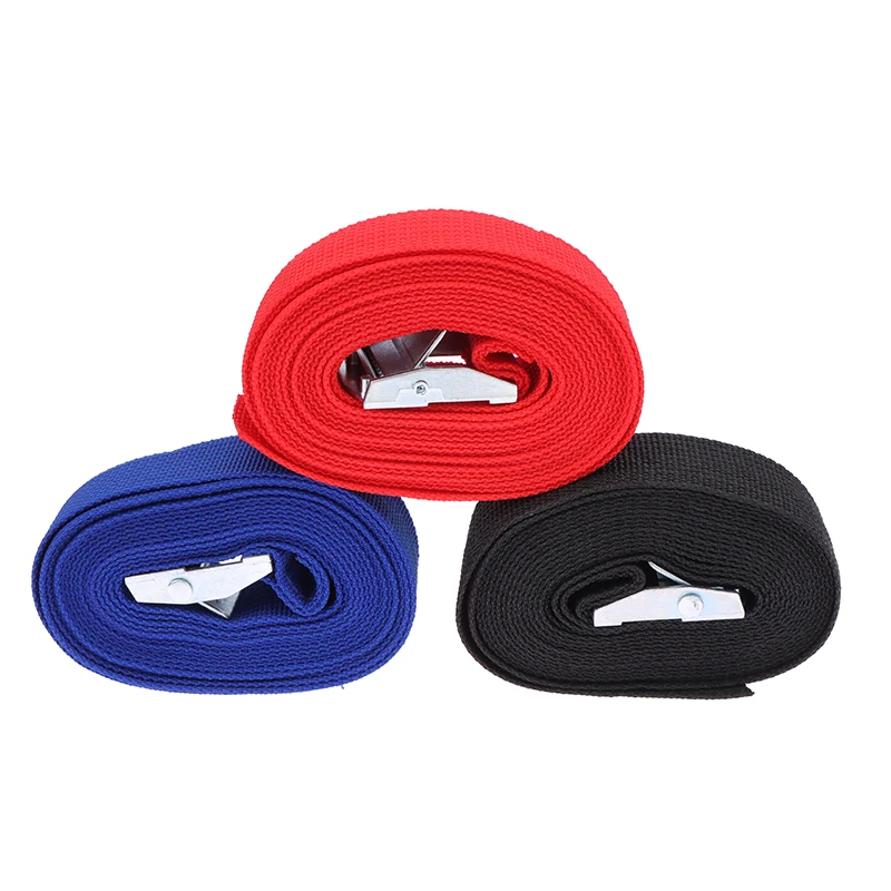 2pcs 3 Meters Buckle Tie-Down Belt Cargo Straps for Car Truck Motorcycle Bike Tow Rope Binding Belt Auto Luggage Bag Fixed Strap