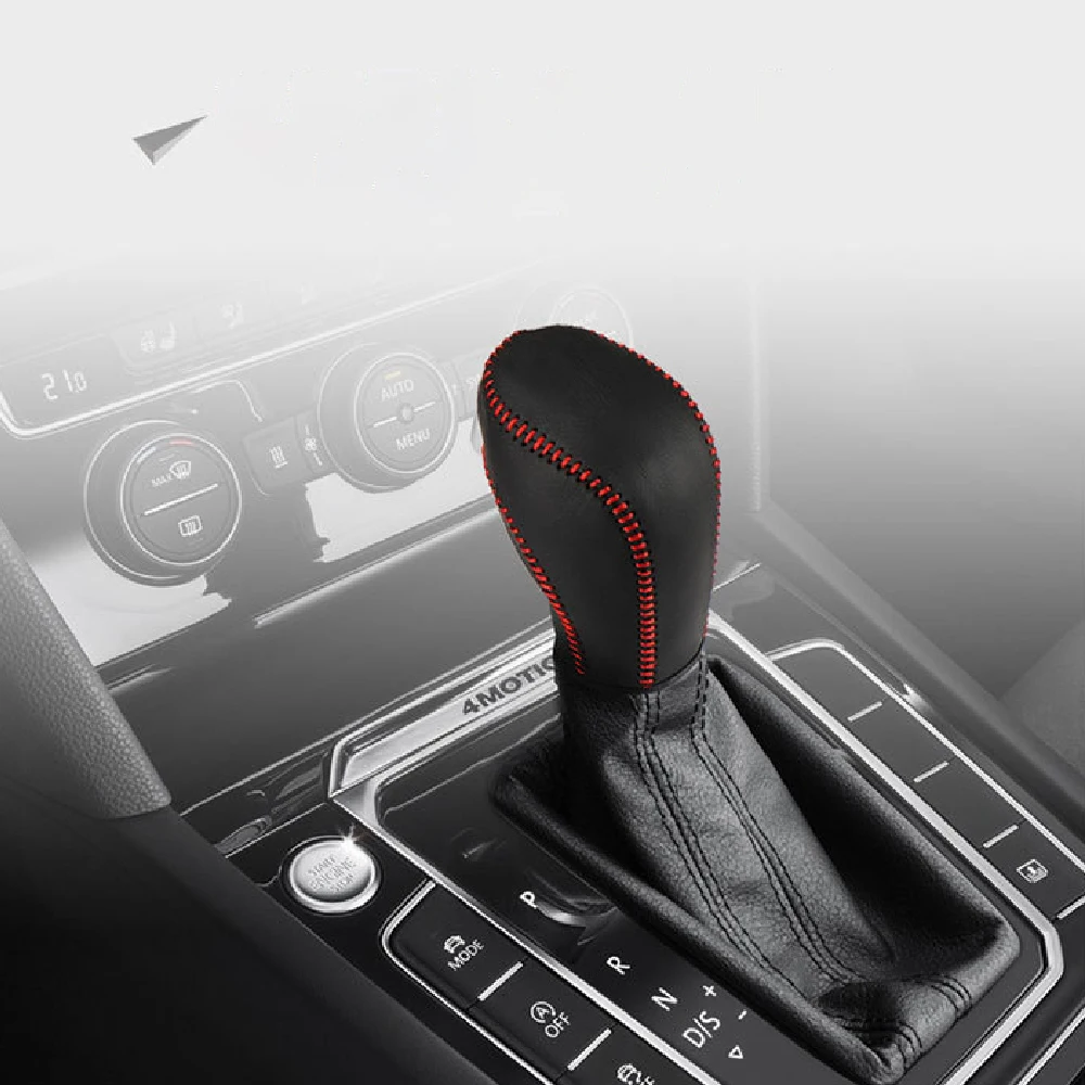 Genuine Leather for Volkswagen VW Tiguan L MK2-Car Gear Head Shift Knob Cover Gears Collars Car-styling