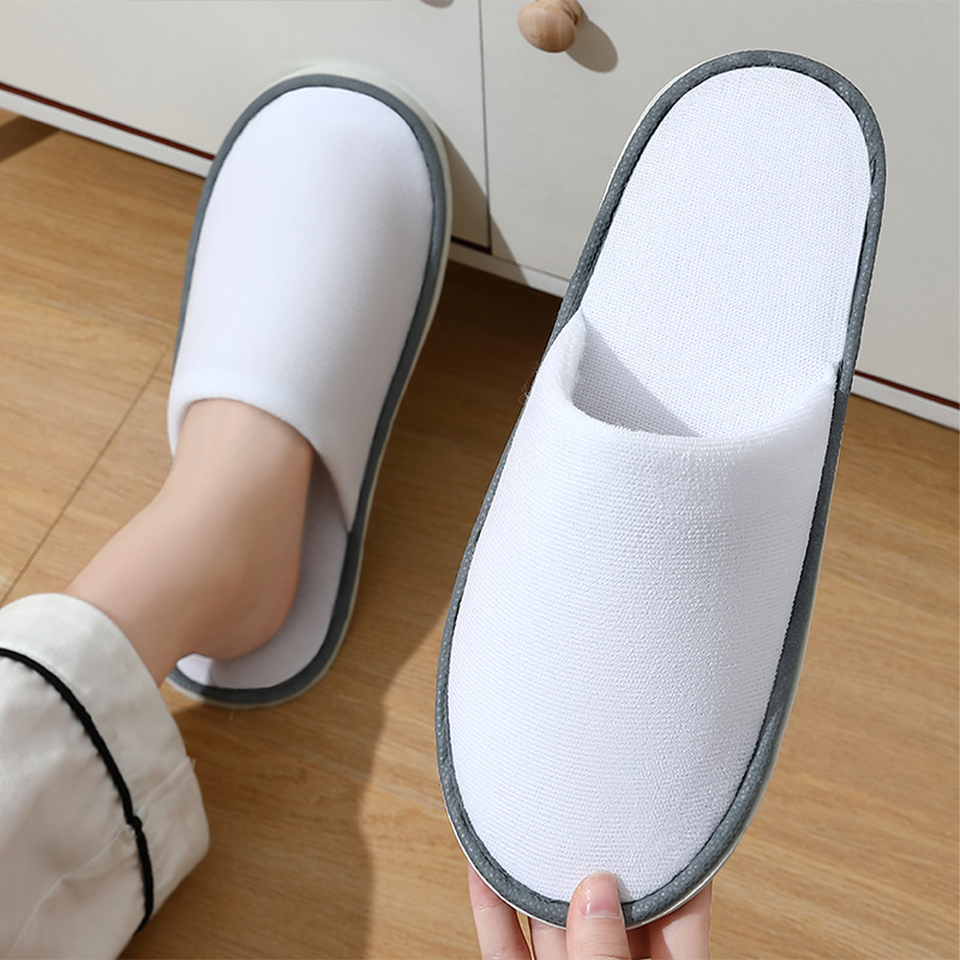 Women Indoor Slipper travel portable Spa Hotel Slipper Spring Summer shoes Woman House Flat Floor Soft Silent Slides for Bedroom