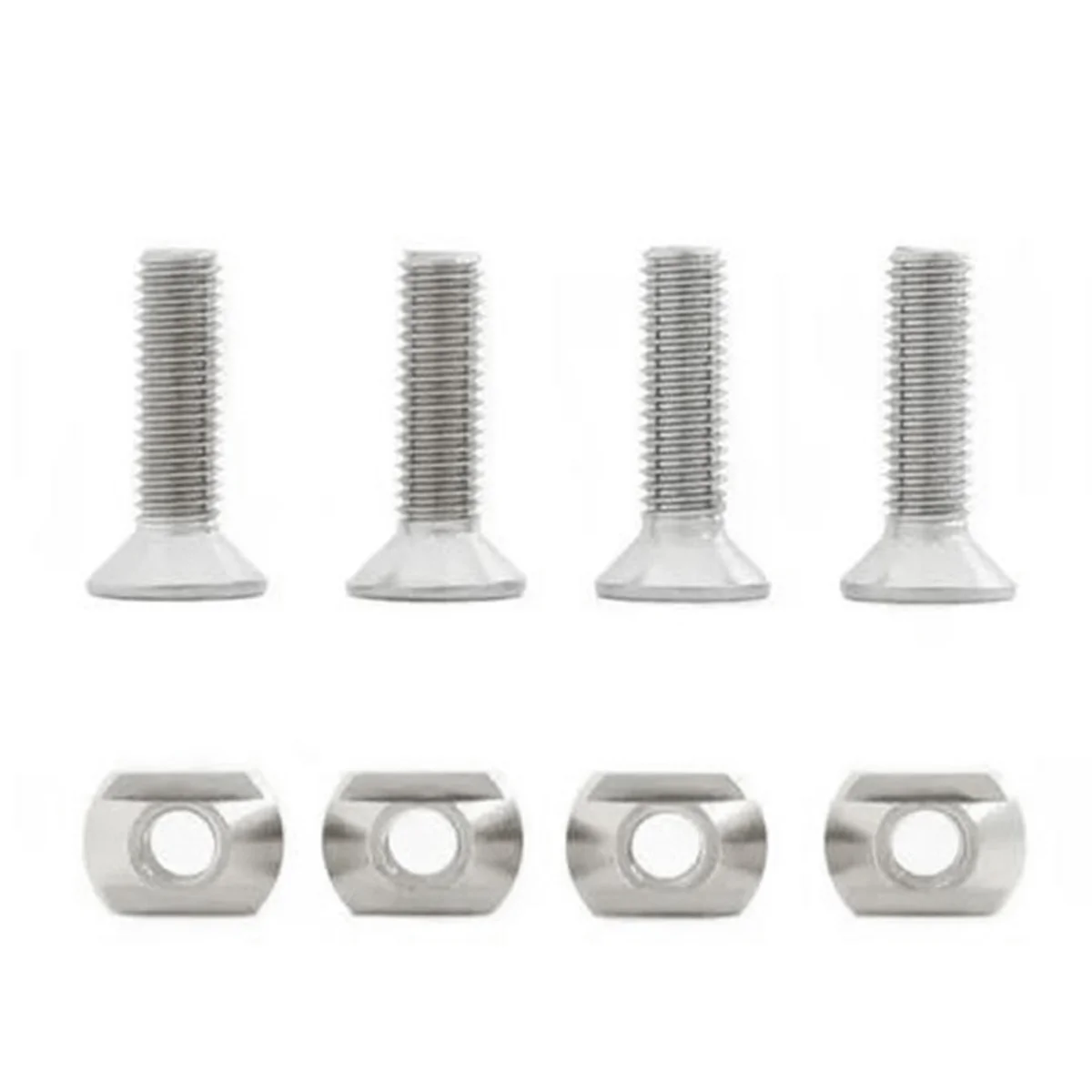 4Pcs M6 Hydrofoil Mounting Brass T-Nuts for Surfing All Hydrofoil Tracks Outdoors Surfing Accessories Silver hydrofoil mounting t nuts