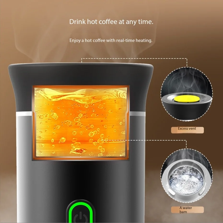 3 in 1 Portable Capsule Coffee Machine, American Italian Espresso Electric Mini Cordless Heating, Suitable for Travel Office