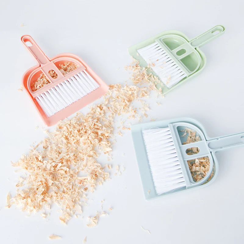 Pet Cleaning Tools Cat Hamster Dustpan Small Broom Set Professional Rabbit Pooper Scooper Guinea Pig Toilet Broom Accessories