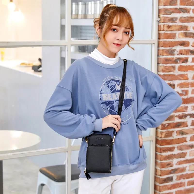 New Women PU Leather Shoulder bags Female Large Capacity Crossbody Bags Girls Multi-functional Handbag Phone Purse