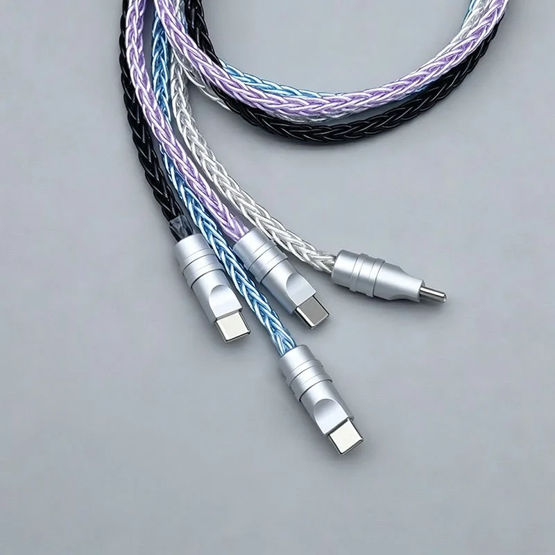 맞춤형 240W 고속 충전 타입 C to 타입 C 케이블 8-스트랜드 브레이디드 단결정 구리 USB C 코드 (휴대폰, 노트북, 차량용 충전기)