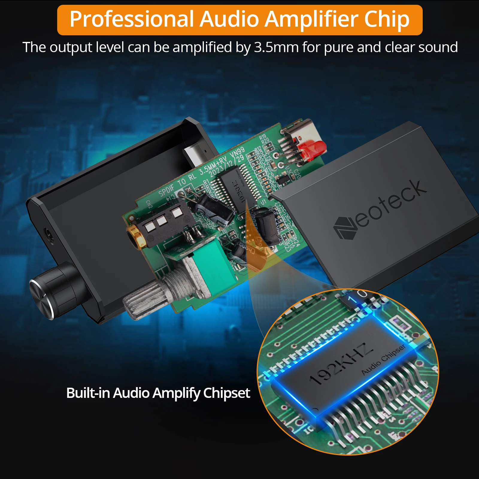 Neoteck 192kHz DAC ȯ SPDIF-3.5mm AUX -Ƴα   Toslink-3.5mm    Am Ĩ