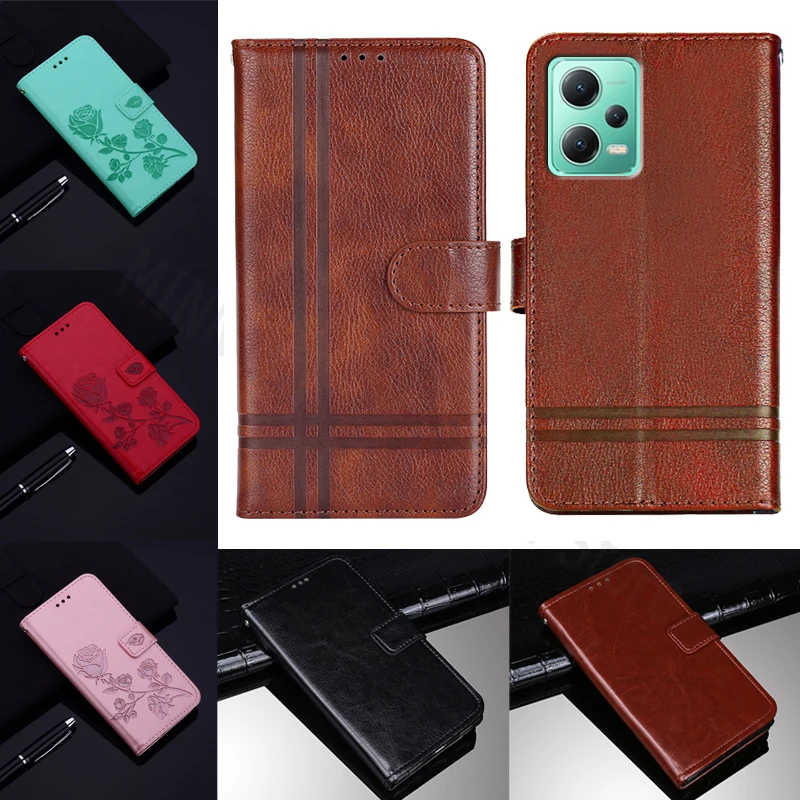 Leather Case For Xiaomi Redmi Note 12 5G Global Phone Cover Wallet Card  Holder Book Stand Funda Etui Poco X5 5G 22111317PG Cases - AliExpress