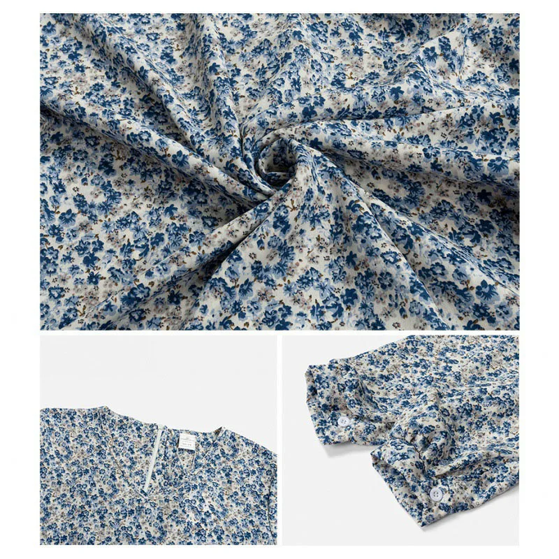 Long Sleeves Pullover Loose Women's Muslim Dress Fashion Printed Large Hem Temperament Chiffon Floral Slim Fit Female Clothing