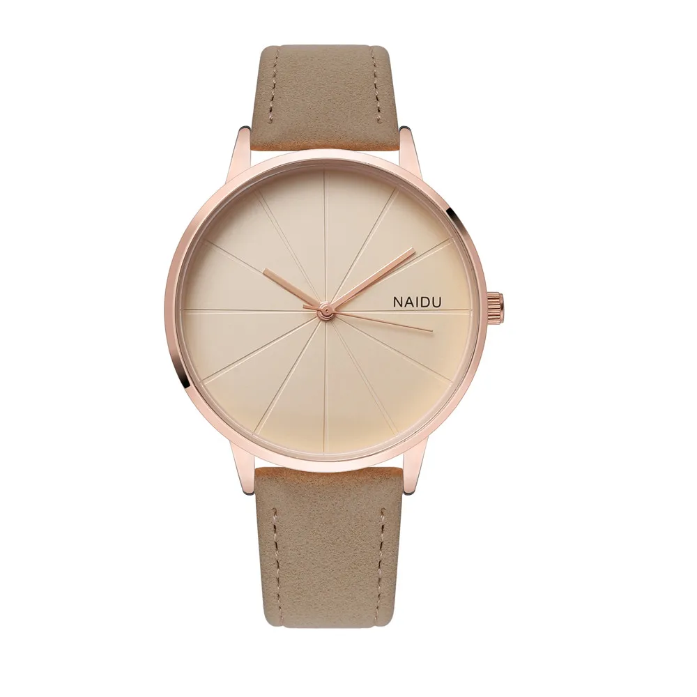 fashion simple pu leather women quartz casual watch 4