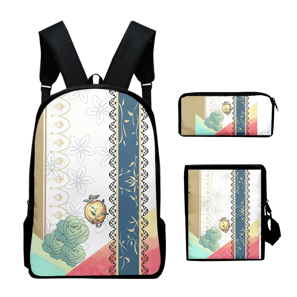 Hip Hop Youthful Hololive VTuber Ceres Fauna 3D Print 3pcs/Set Travel bags Laptop Daypack Backpack Shoulder Bag Pencil Case