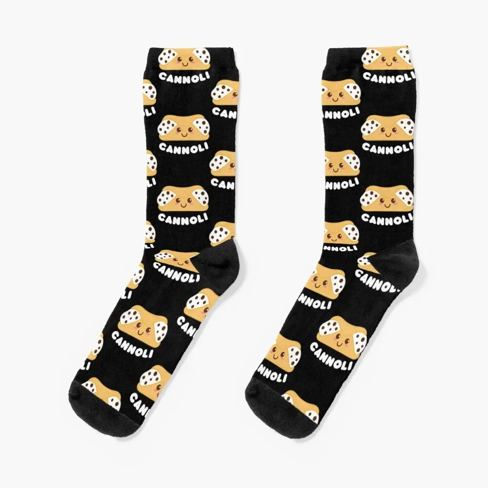 

Kawaii Cannoli Socks Run funny sock with print designer Ladies Socks Men's