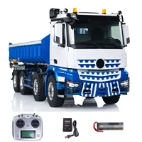RTR LESU RC Hydraulic Dump Truck 8x8 Metal Chassis 1/14 Roll Off Dumper Car Hook Light Sound Set Remote Control Vehicle Model 1
