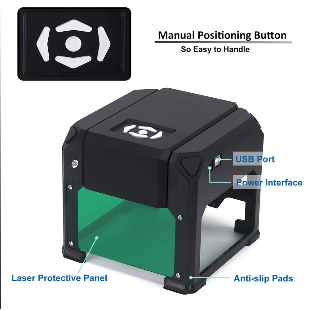 Laser Engraving Machine TopDirect CNC Laser Engraver K4 Pro Woodworking Mark Printer Mini 3000mW with Bluetooth for Wood Plastic