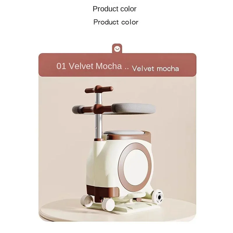 Baby Safety Seat with Guardrail 13-inch Battery Car Can Sit On Children's Scooters Multi-Function Can Be Adjusted with Pull Rod