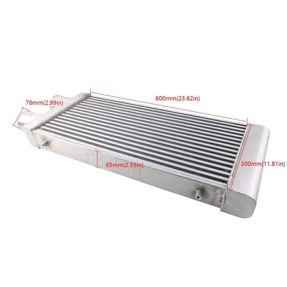 

3'' I/O 600 x 300 x 76 Same Side Mount Turbo Intercooler Aluminum Plate Radiator Kit