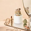 360 Degree Rotating Makeup Brush Organizer with Lid Dustproof Mist Eyebrow Pencil Brush Bucket Dresser 1