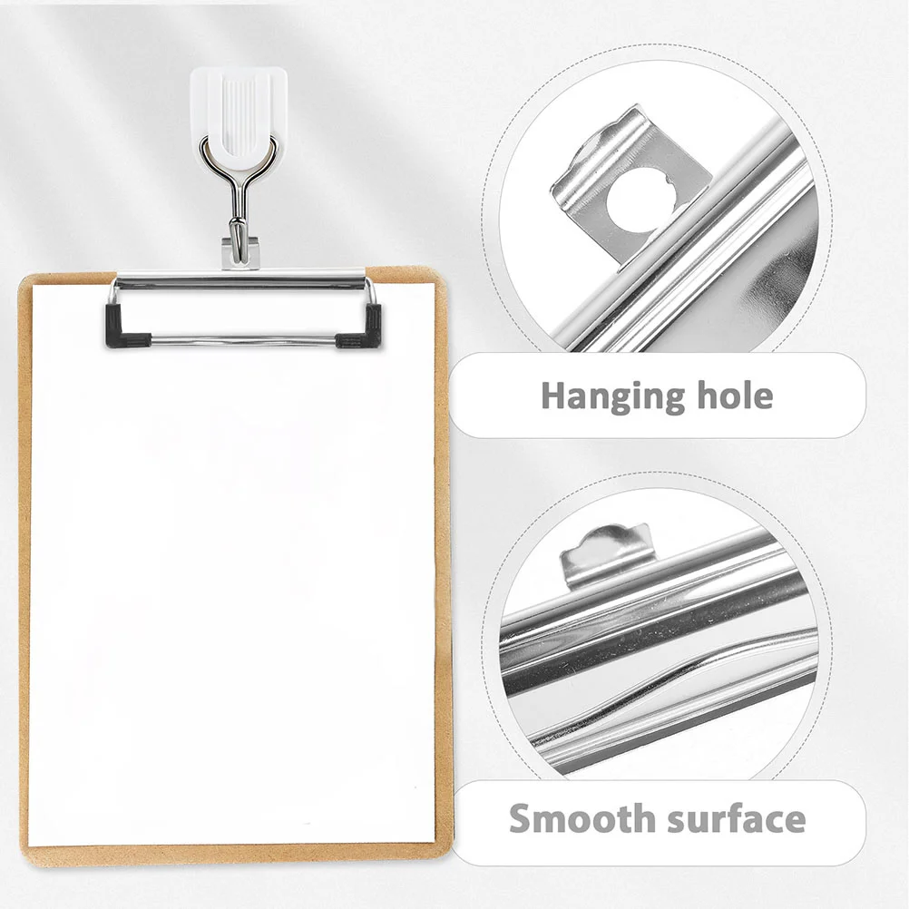 

10 Pcs Boards Stationery Plate Holder Binder Clips Clipboard with Hanging Hole Hardwares Thin Plastic Low Profile Nurse