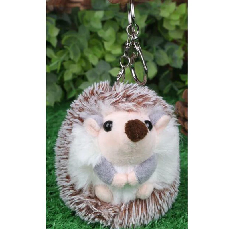 Niedliche Plüsch Pompon Igel Tier Schlüssel bund Tasche 10cm Handy Anhänger Schlüssel ring – Detail 4