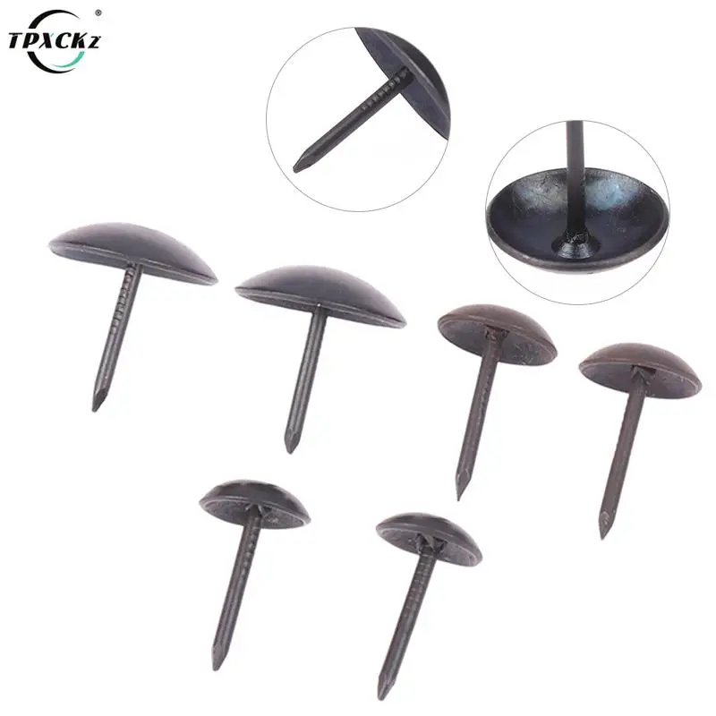 

100pcs/set Black Round Head Metal Pushpins Upholstery Nails Vintage Tacks Stud For Furniture Sofa Home Decoration