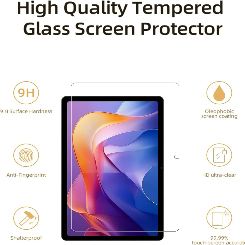 2-Pack Tablet Tempered Glass Screen Protector - Anti-Scratch, Anti-Fingerprint, HD Quality Protective Film