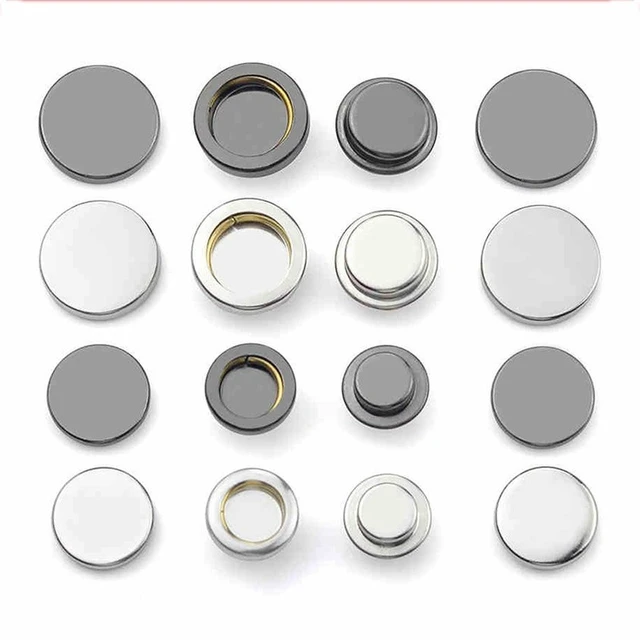 10 set metal press studs two-sided sewing button snap fasteners