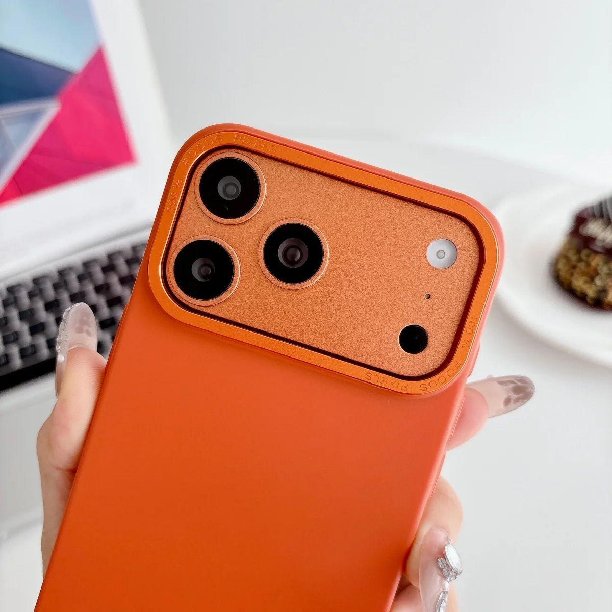 Luxury Frosted Skin Solid Color Phone Case with Metal Frame and Non-Slip Grip