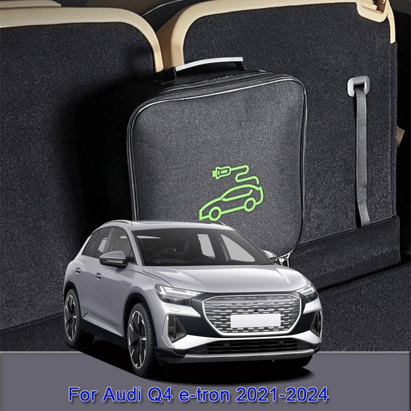 Ev Car Charging Cable Storage Carry Bag Spine Per Caricabatterie Prese Impermeabile Ignifugo Accessory Per Audi Q4 E-Tron 2021-2024