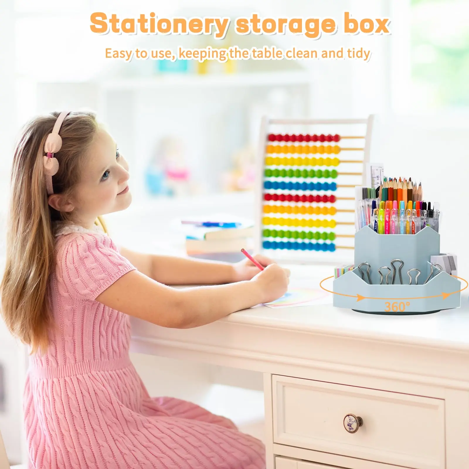 Pencil Pen Holder For Desk 9 Slots 360 Degree Rotating Desk Organizers Desktop Storage Stationery Supplies Organizer Pencil Cup desk organizer storage organizer bag organizer