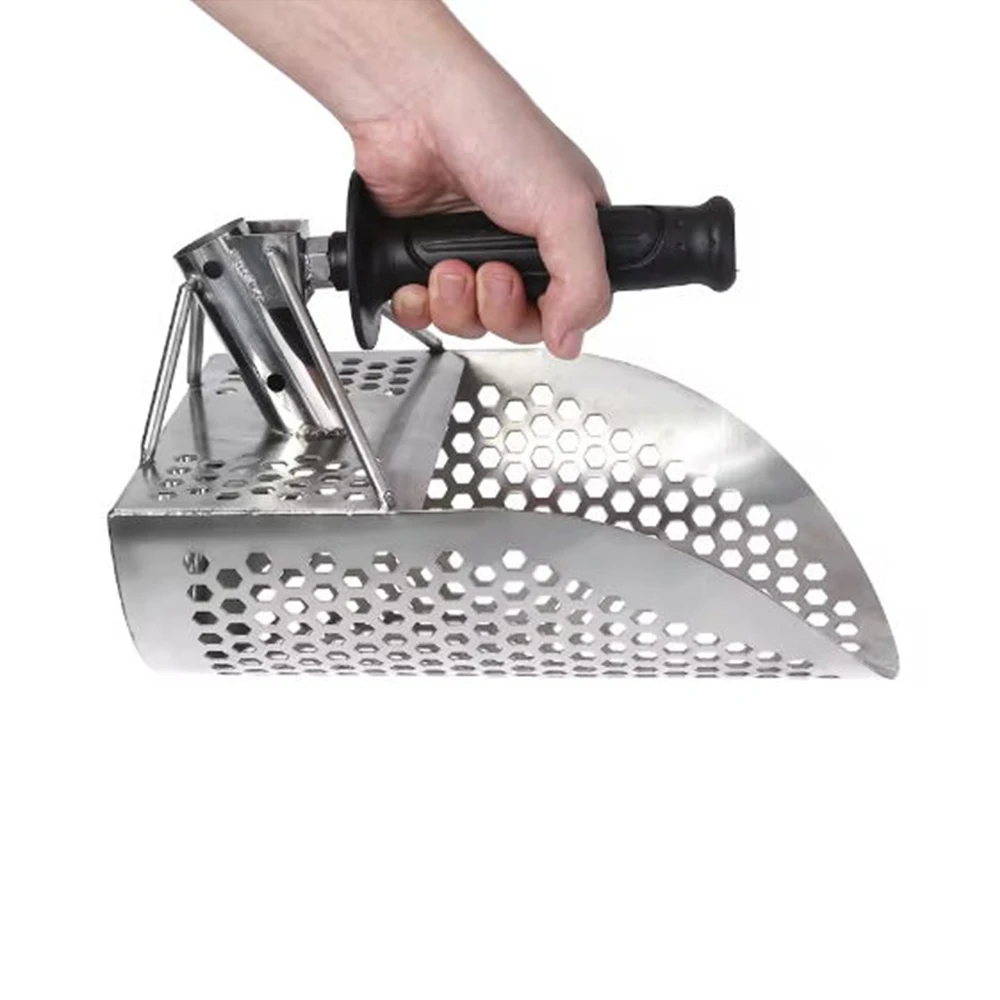 Stainless Steel with Handle Beach Sand Scoop，Underwater Searcher Tool Fast Treasure Sifting Gold Digging Spade Metal Shovel Tool