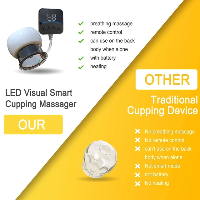 Smart LCD Visual Vacuum Cupping Massager With Remote Controller, Electric Heating Body Gua sha Scraping Suction Cup Massager 2