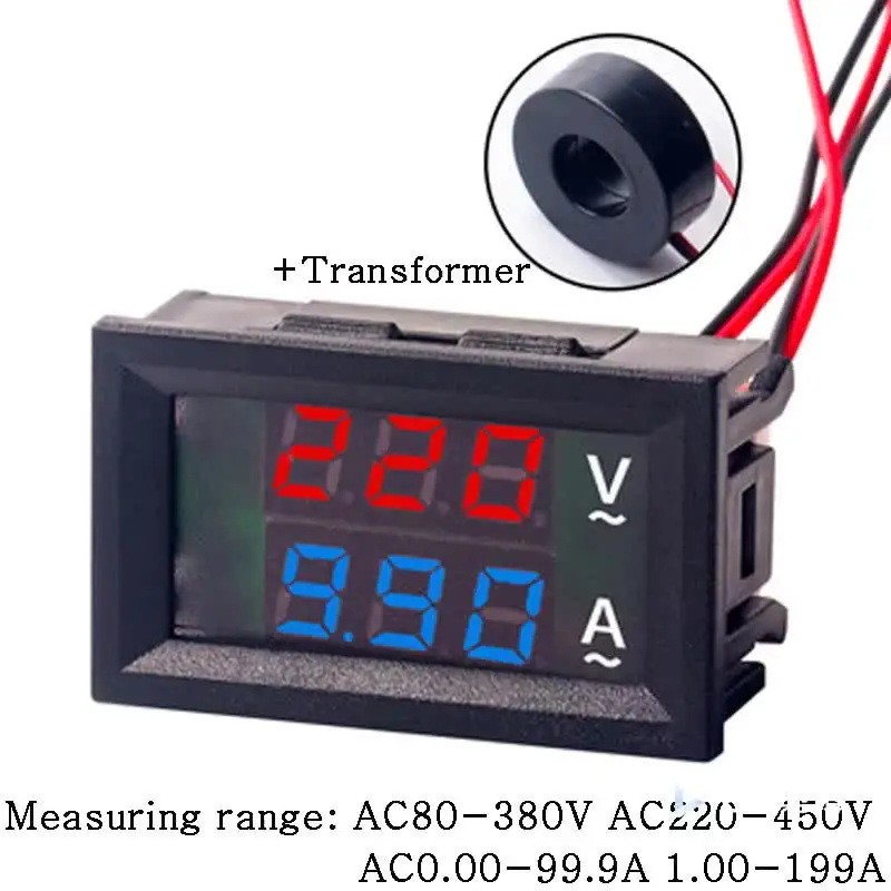 YB4835VA Meter Dual LED Display DC Voltmeter Ammeter - Waterproof 0-300V 50A Voltage Current Meter YB4835VA YB4835VA Voltmeter