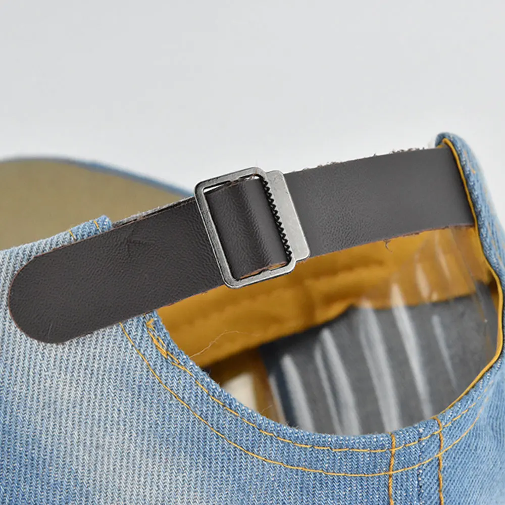 데님 야구 모자 여성 세척 모자 빈티지 리벳 스타 양산 스냅 백 모자 여성용 남성 커플 여름 태양 모자 야외 캐주얼
