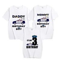 Policeman Car Family Matching Birthday Party Shirts Personalized Police T Shirts Boys Any Age Name My Kids Shirts T Shirts 1