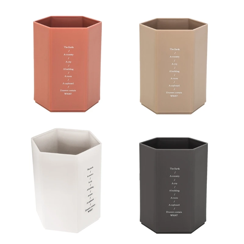 

Простой стильный держатель для ручек из полипропилена, шестиугольный дизайн, настольный органайзер, коробка для детей