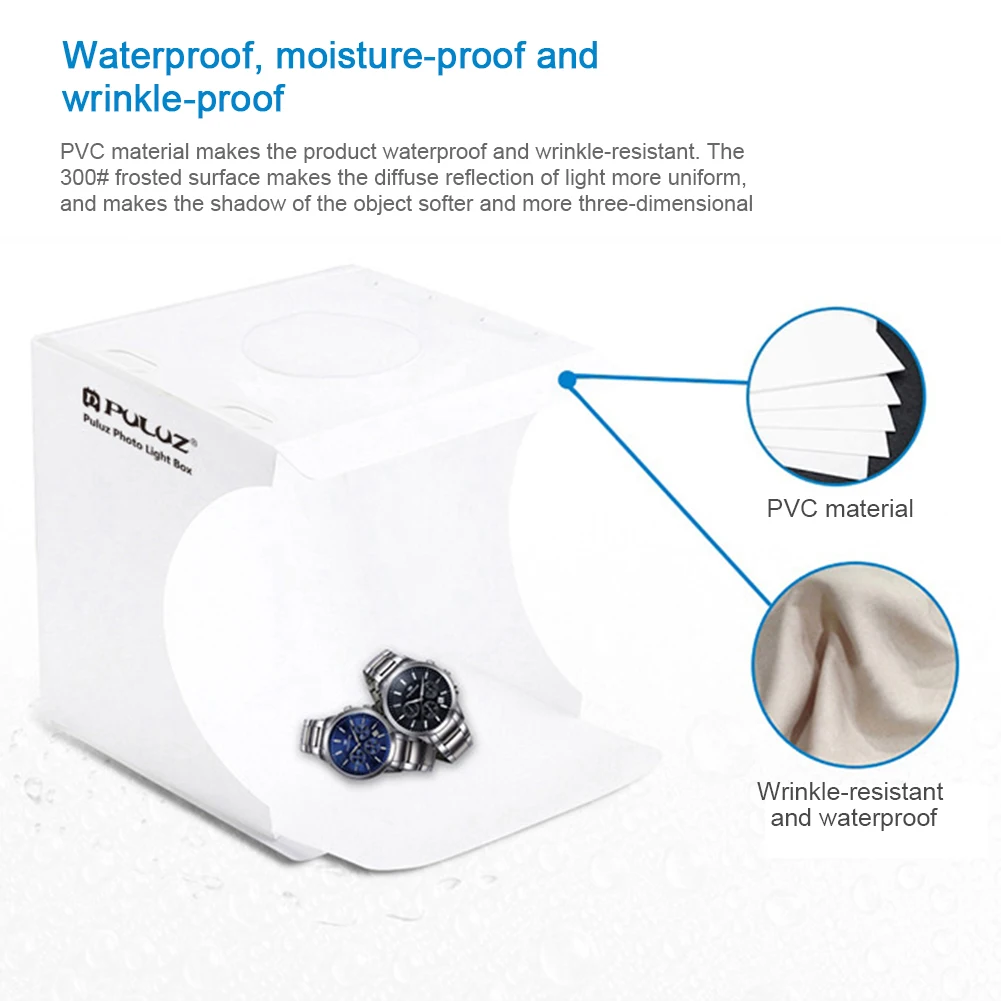 Mini Lamp Case LED Light Storage Bag Jewelry Watch Light Box Photography Photo Studio Set With Backdrops Waterproof Accessory