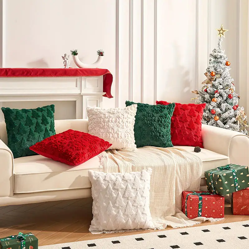 Festive Holiday Christmas Decorative Pillow Cover for Cozy Winter Home Decor
