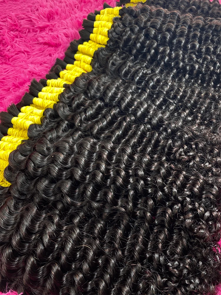 Deep Wave Bulk Human Hair For Braiding 16-30 Inch 100% Unprocessed No Weft Deep Curly Human Hair Extensions 100g/pc