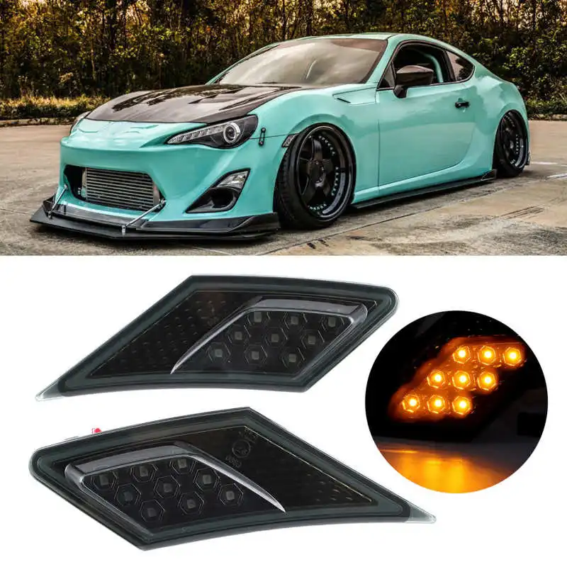 LED 자동차 방향 지시등, 스모크 렌즈 사이드 마커 표시기, Scion FR-S Subaru BRZ GT86 13-20 에 적합, SC2555100, 2 개