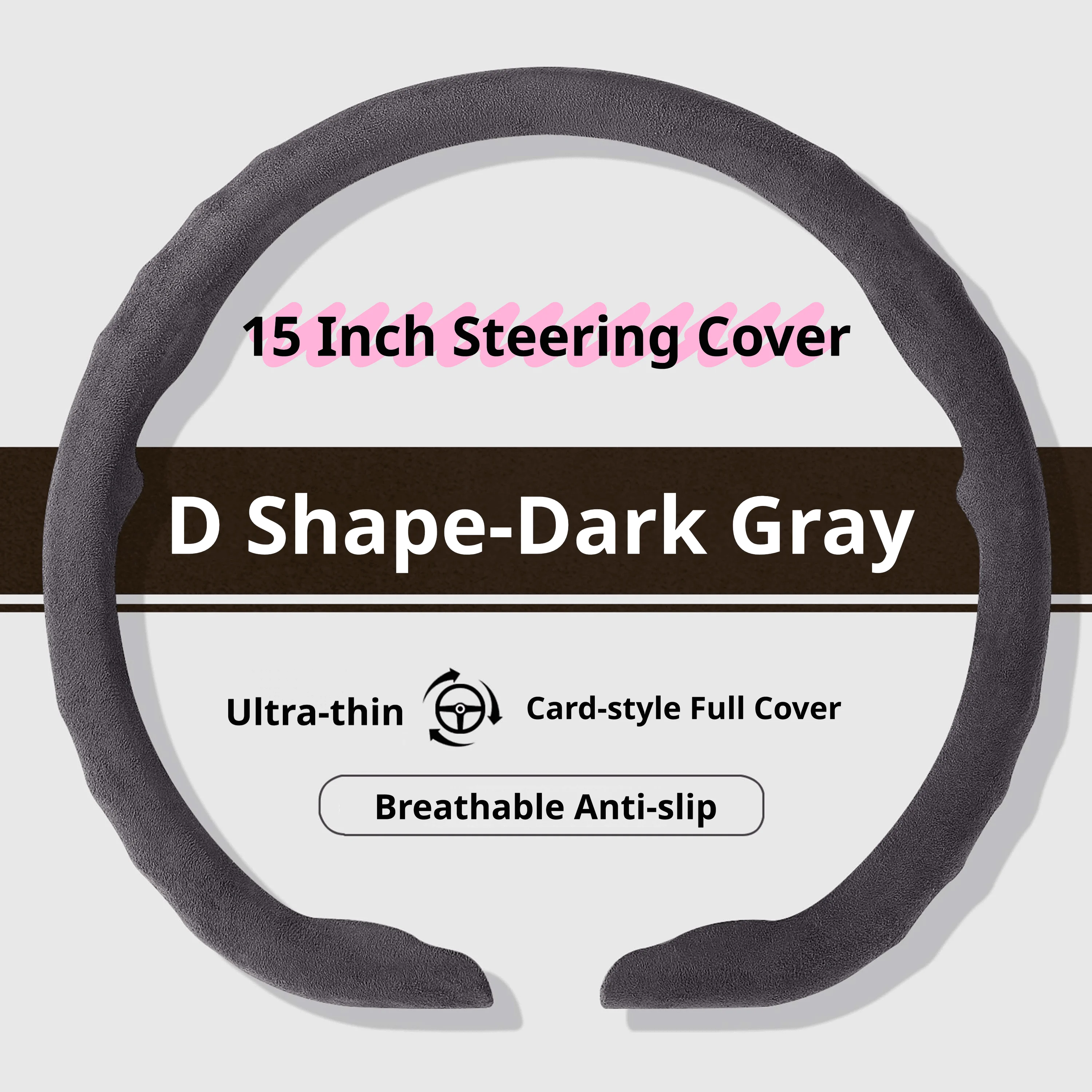 Ultra Thin Suede Car Steering Wheel Cover - Premium Interior Accessory