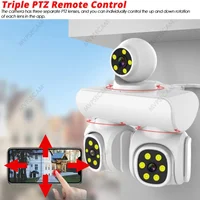 15MP extérieur trois objectifs 360 degrés sans fil PTZ caméra ICam365 moniteur WiFi trois lentilles CCTV réseau sécurité caméra de Surveillance 2