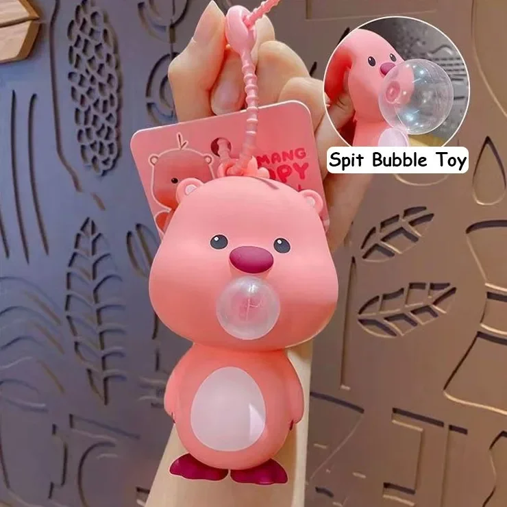 Spit Blowing Bubbles Pinch Pinch Music Keychain Female Ruby Doll Pendant Schoolbag Pendant Ornaments