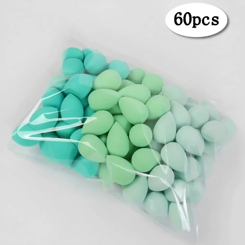 12/60PCS 여러 가지 빛깔의 메이크업 스펀지 화장품 블렌더 뷰티 에그 소프트 파운데이션 스펀지 퍼프 여성 메이크업 액세서리 Maquillaje