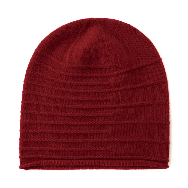 Women Slouch Beanies Skullies High Quality Female Solid Cashmere Wool Knit Beanie Hat Girl Winter Warm Bonnet Outdoor I3034067