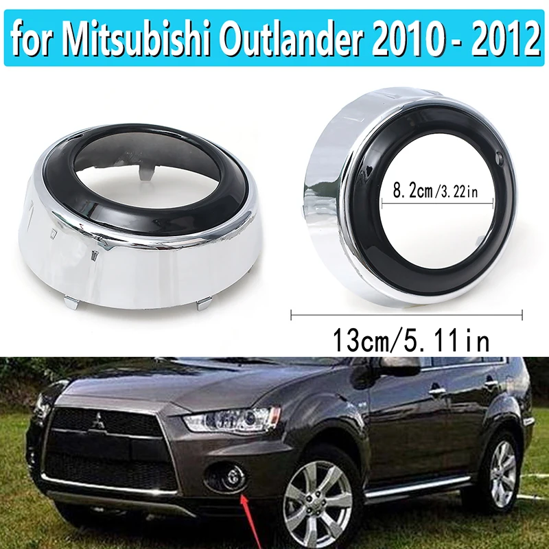 

For Mitsubishi Outlander 2010 2011 2012 Car ABS Fog Lights Holes covers Car Front Fog Light Lamp Cover Frame 8321A289 8321A290