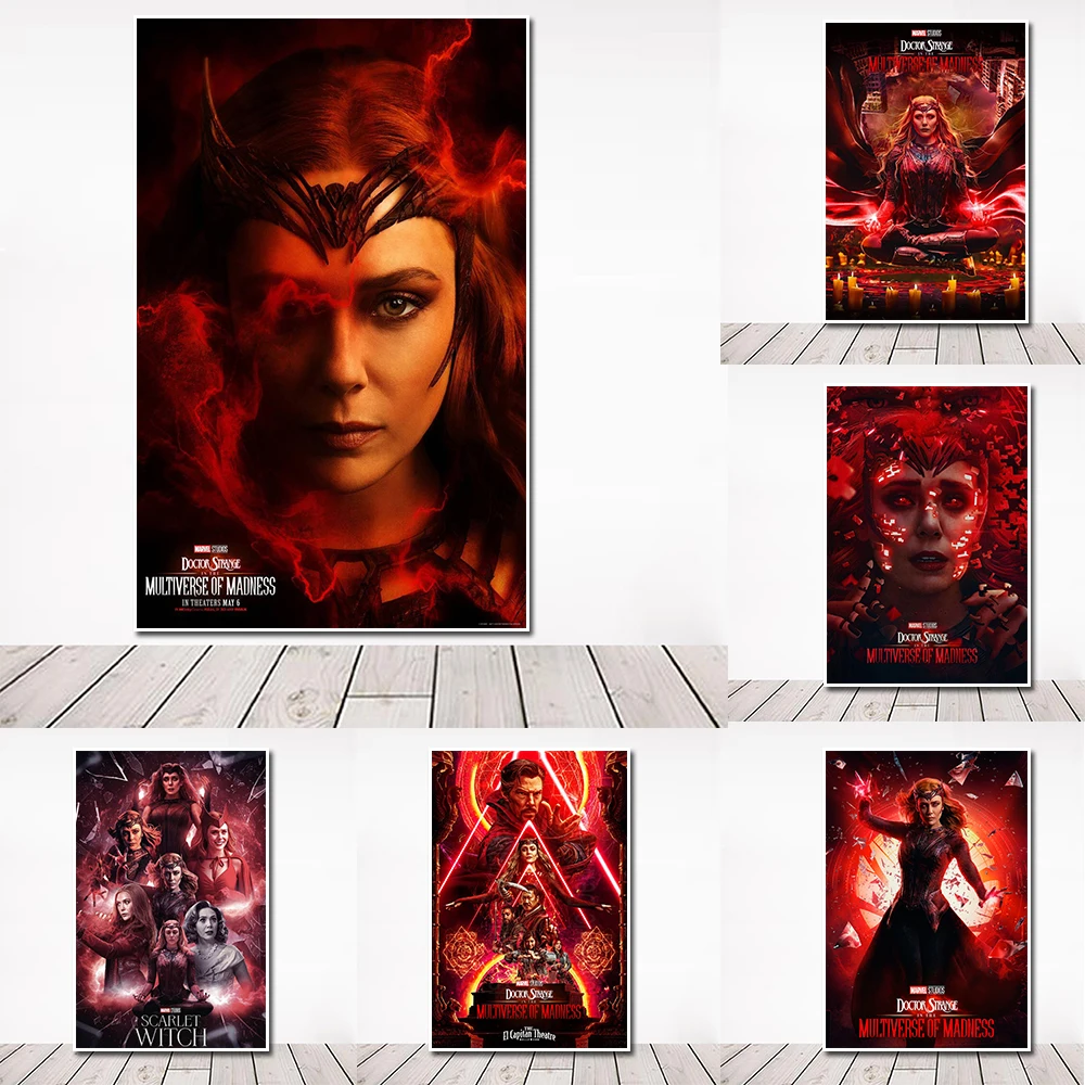 Displate - Poster en Métal - Monté sur Aimant - Marvel - Dr Strange  Multiverse of Madness - Scarlet Witch character - Taille M - 32x45cm - Matt  : : Cuisine et Maison