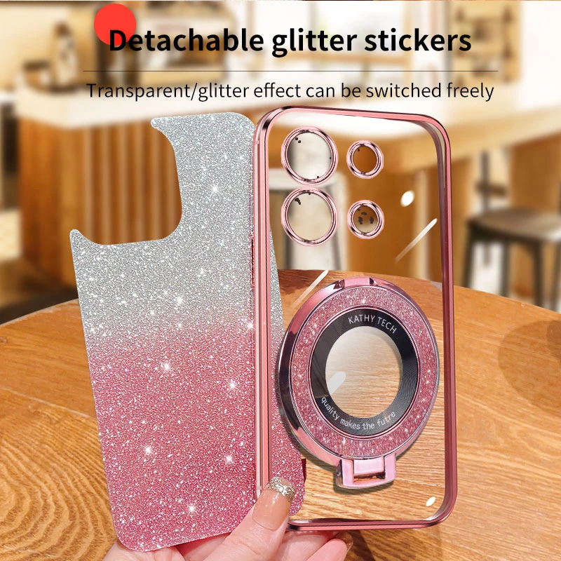 Luxury Soft Glitter Phone Case with Stand - Shockproof Cover