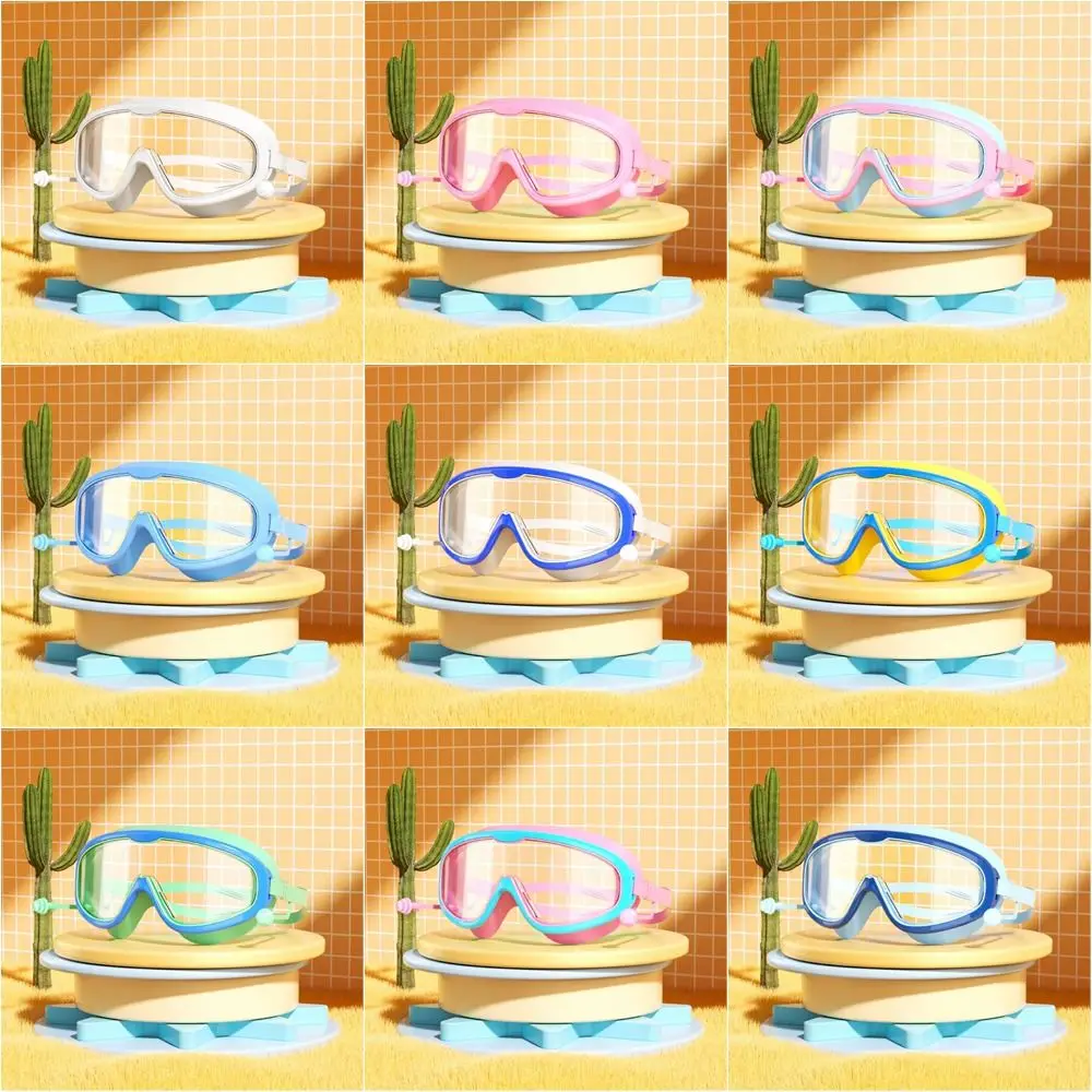Anti Fog Swimming Goggles Beginner Big Frame Wide View Swimming Gear HD Adjustable Swim Glasses for