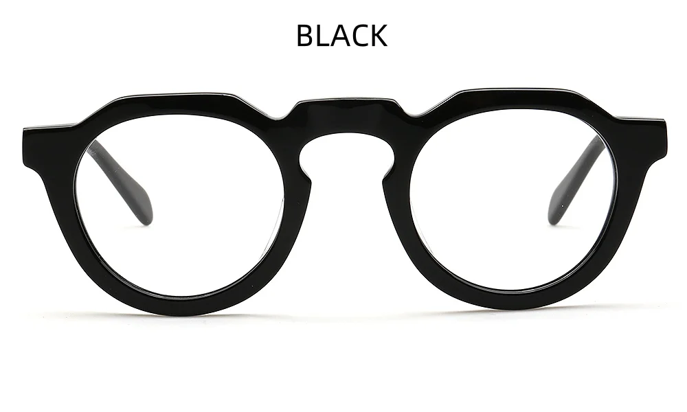 Blaue Brille optischer Rahmen Vollrand Brille Mode Myopie Brille runde geformte hohe Dioptrien geeignet große Nase 26mm breit – Detail 2