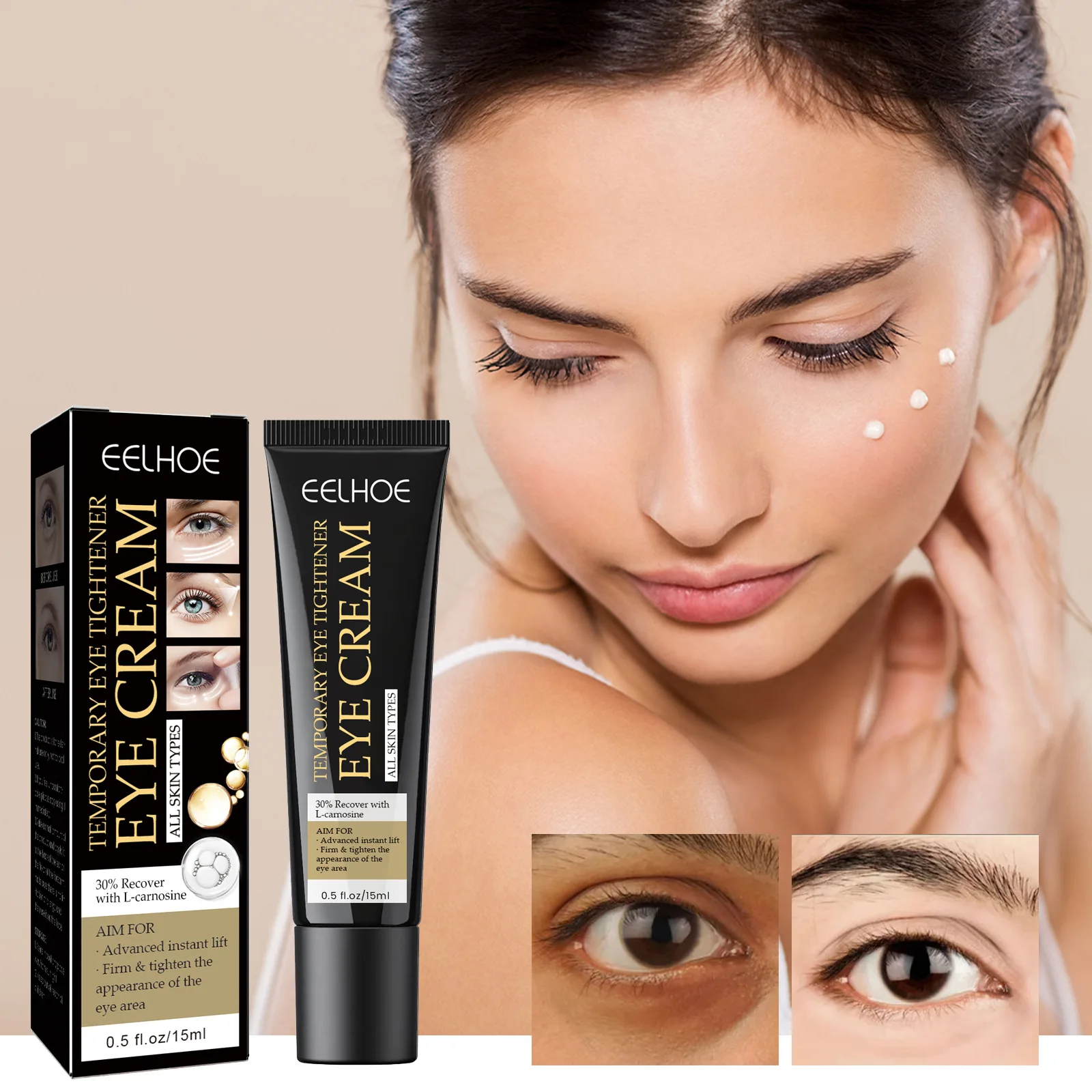 Eelhoe Eye Cream Firming Skin around Eyes Moisture Replenishment Fade Wrinkles Eye Bags and Dark Circle Instant Firming