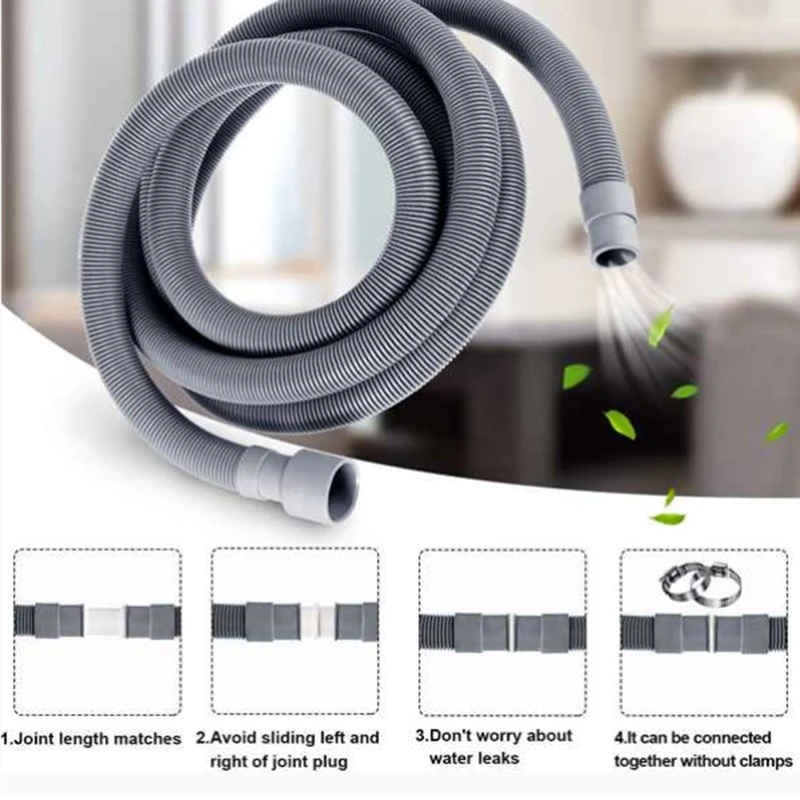 Automatic Drum Washing Machine Drain Pipe Drain Hose Fittings, 4 Meter HOT