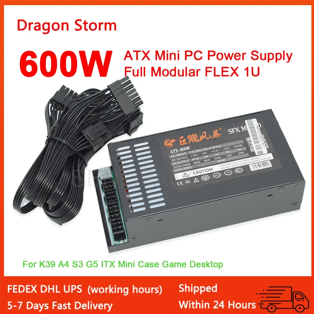 

400W 600W Full Modular 1U Mini Flex ATX PSU PC Power Supply 110-264V ENP-7660B For K39 A4 S3 G5 ITX Mini Case Game Desktop